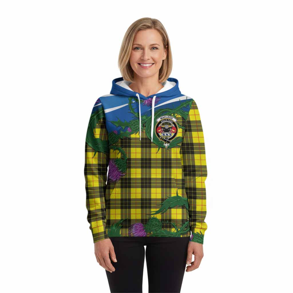 MacLeod (McLeod) Tartan Family Crest Hoodie Thistle in Minimalism