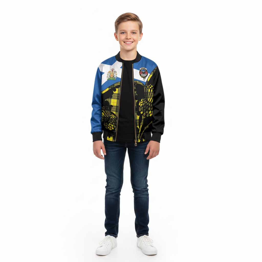 MacLeod (McLeod) Tartan Family Crest Kid Bomber Jacket Scotland Thistle Floral Flag Style