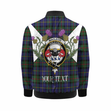 MacLeod (McLeod) Tartan Family Crest Kid Bomber Jacket Scottish Burns Night Thistle Floral