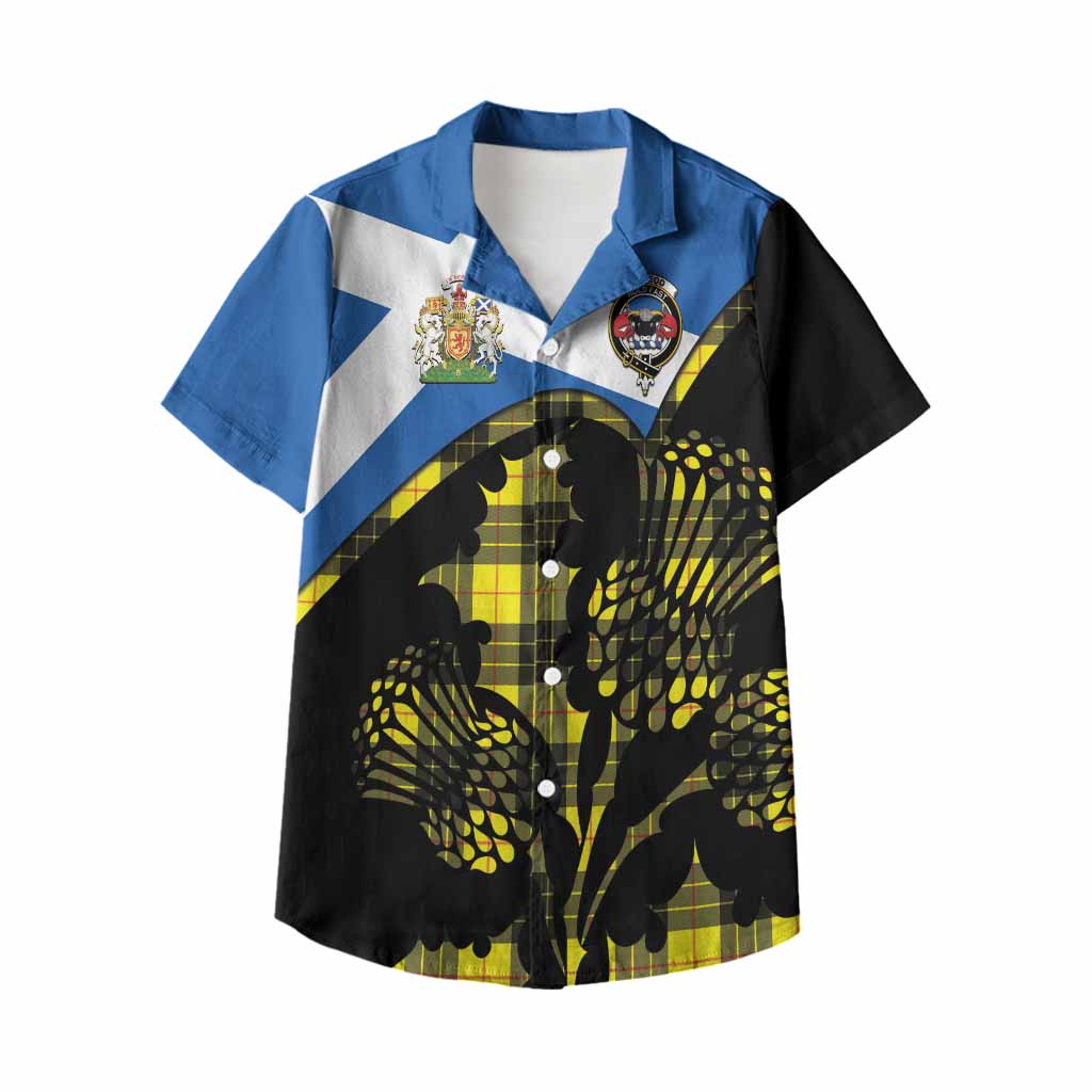 MacLeod (McLeod) Tartan Family Crest Kid Hawaiian Shirt Scotland Thistle Floral Flag Style