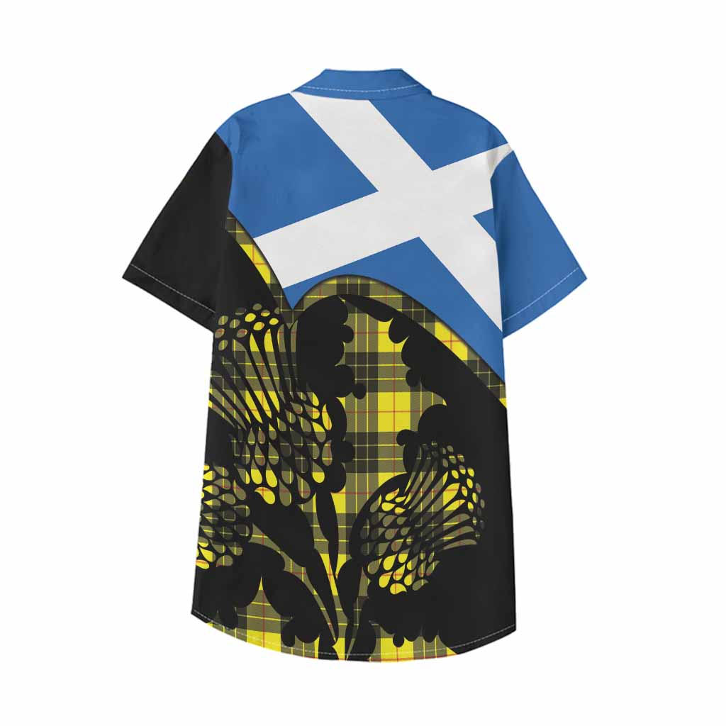 MacLeod (McLeod) Tartan Family Crest Kid Hawaiian Shirt Scotland Thistle Floral Flag Style