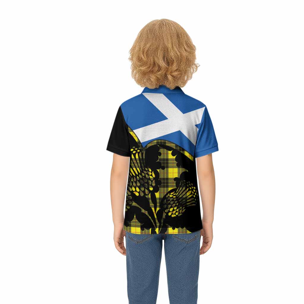 MacLeod (McLeod) Tartan Family Crest Kid Polo Shirt Scotland Thistle Floral Flag Style