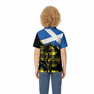 MacLeod (McLeod) Tartan Family Crest Kid Polo Shirt Scotland Thistle Floral Flag Style