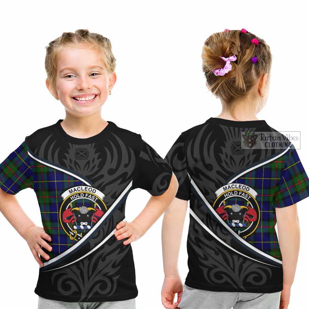 MacLeod (McLeod) Tartan Family Crest Kid T-shirt Celtic Scottish Thistle Floral - Tartan Vibes Clothing