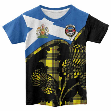 MacLeod (McLeod) Tartan Family Crest Kid T-shirt Scotland Thistle Floral Flag Style