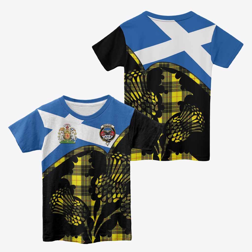 MacLeod (McLeod) Tartan Family Crest Kid T-shirt Scotland Thistle Floral Flag Style