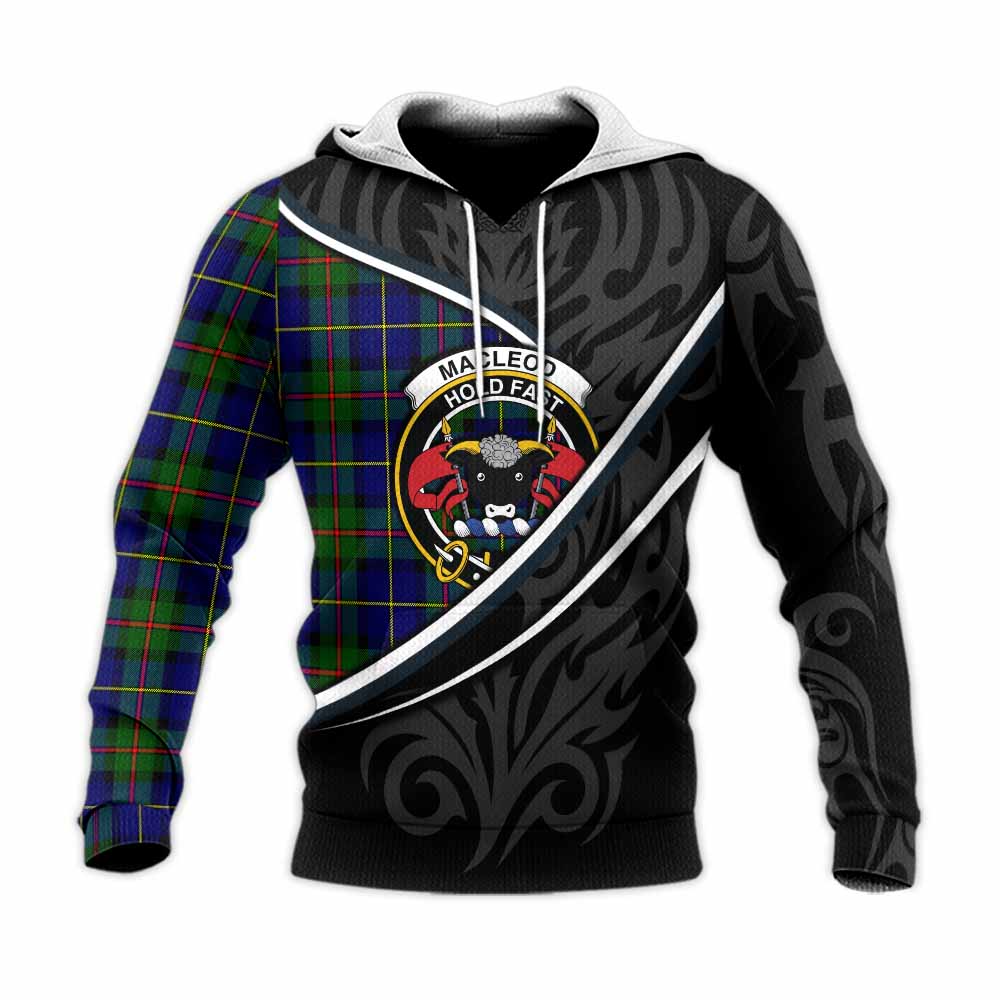 MacLeod (McLeod) Tartan Family Crest Knitted Hoodie Celtic Scottish Thistle Floral - Tartan Vibes Clothing