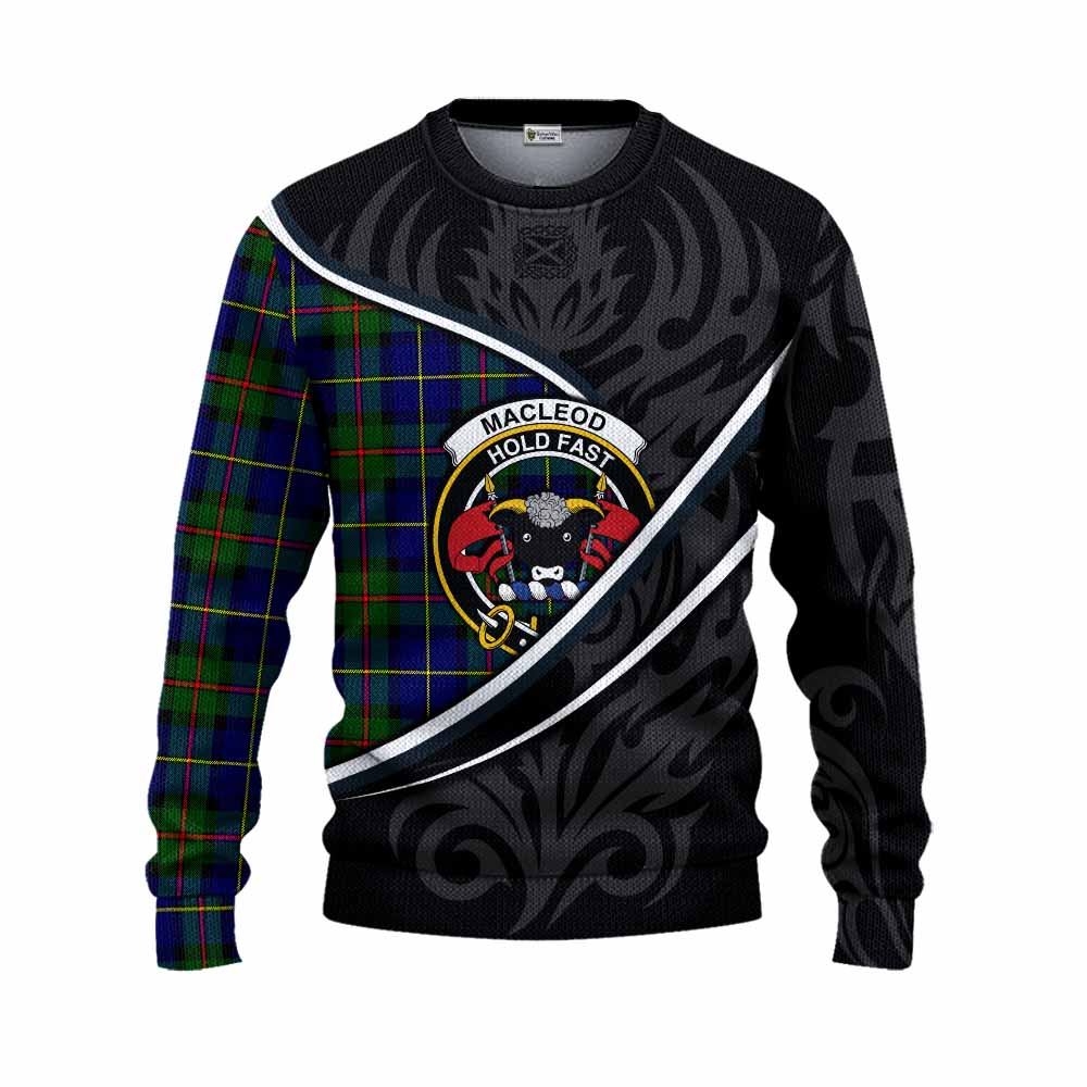 MacLeod (McLeod) Tartan Family Crest Knitted Sweater Celtic Scottish Thistle Floral - Tartan Vibes Clothing