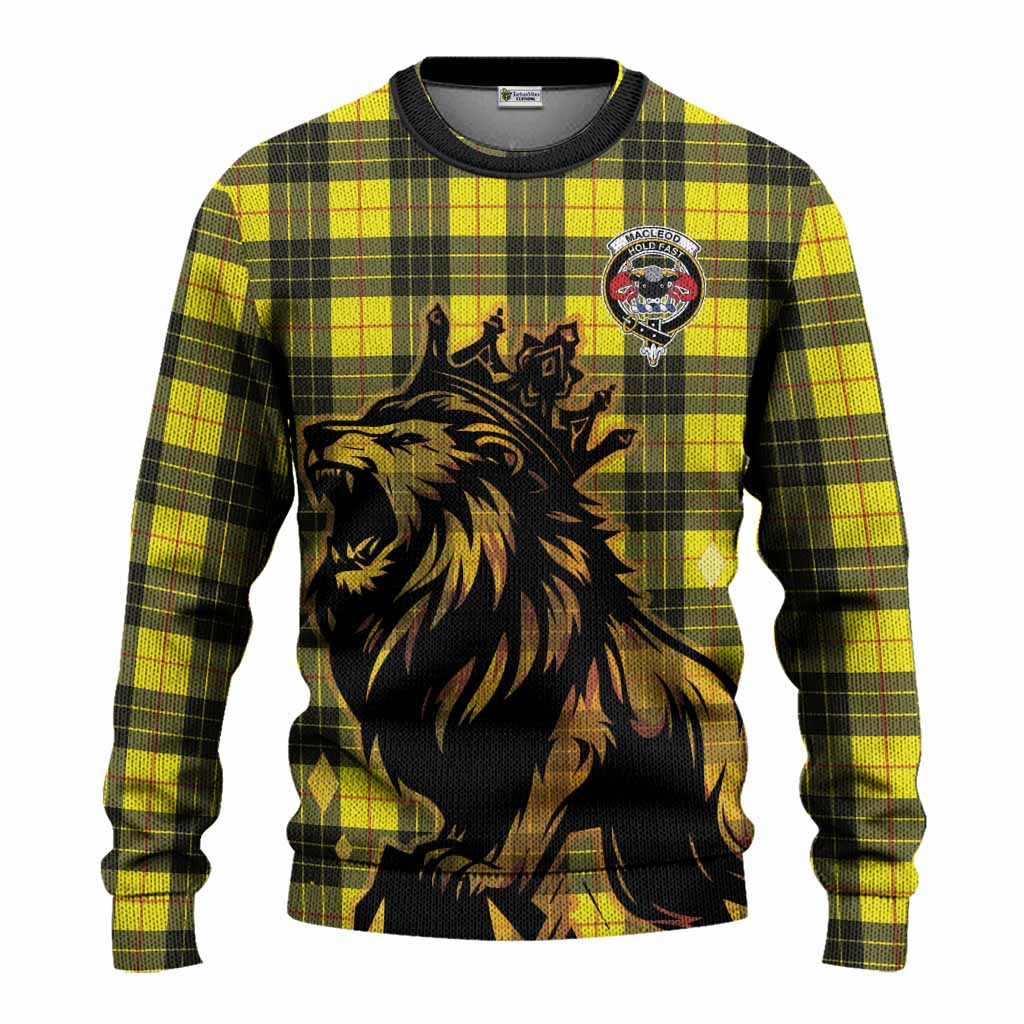 MacLeod (McLeod) Tartan Family Crest Knitted Sweater Crowned Lion Roaring