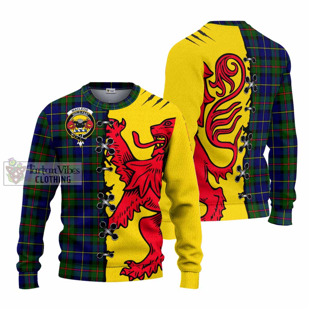 MacLeod (McLeod) Tartan Family Crest Knitted Sweater Lion Rampant Honor - Tartan Vibes Clothing