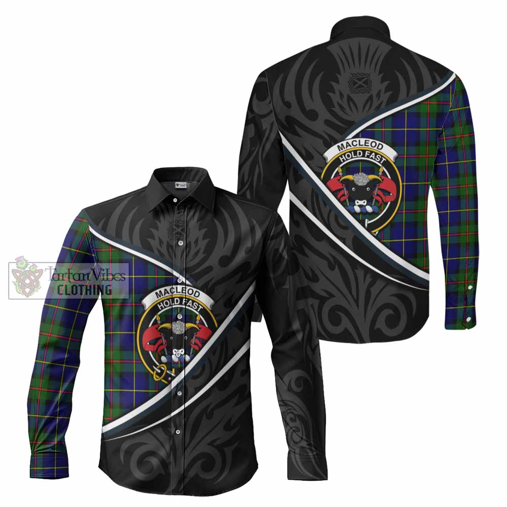 MacLeod (McLeod) Tartan Family Crest Long Sleeve Button Shirts Celtic Scottish Thistle Floral - Tartan Vibes Clothing