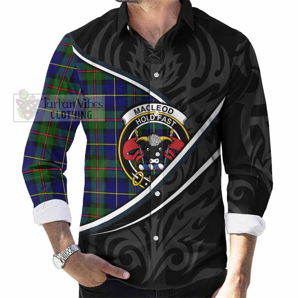 MacLeod (McLeod) Tartan Family Crest Long Sleeve Button Shirts Celtic Scottish Thistle Floral - Tartan Vibes Clothing