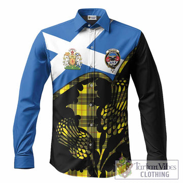 MacLeod (McLeod) Tartan Family Crest Long Sleeve Button Shirts Scotland Thistle Floral Flag Style