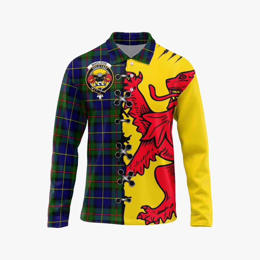 MacLeod (McLeod) Tartan Family Crest Long Sleeve Polo Shirt Lion Rampant Honor - Tartan Vibes Clothing