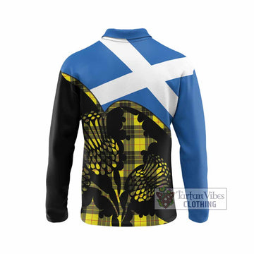MacLeod (McLeod) Tartan Family Crest Long Sleeve Polo Shirt Scotland Thistle Floral Flag Style