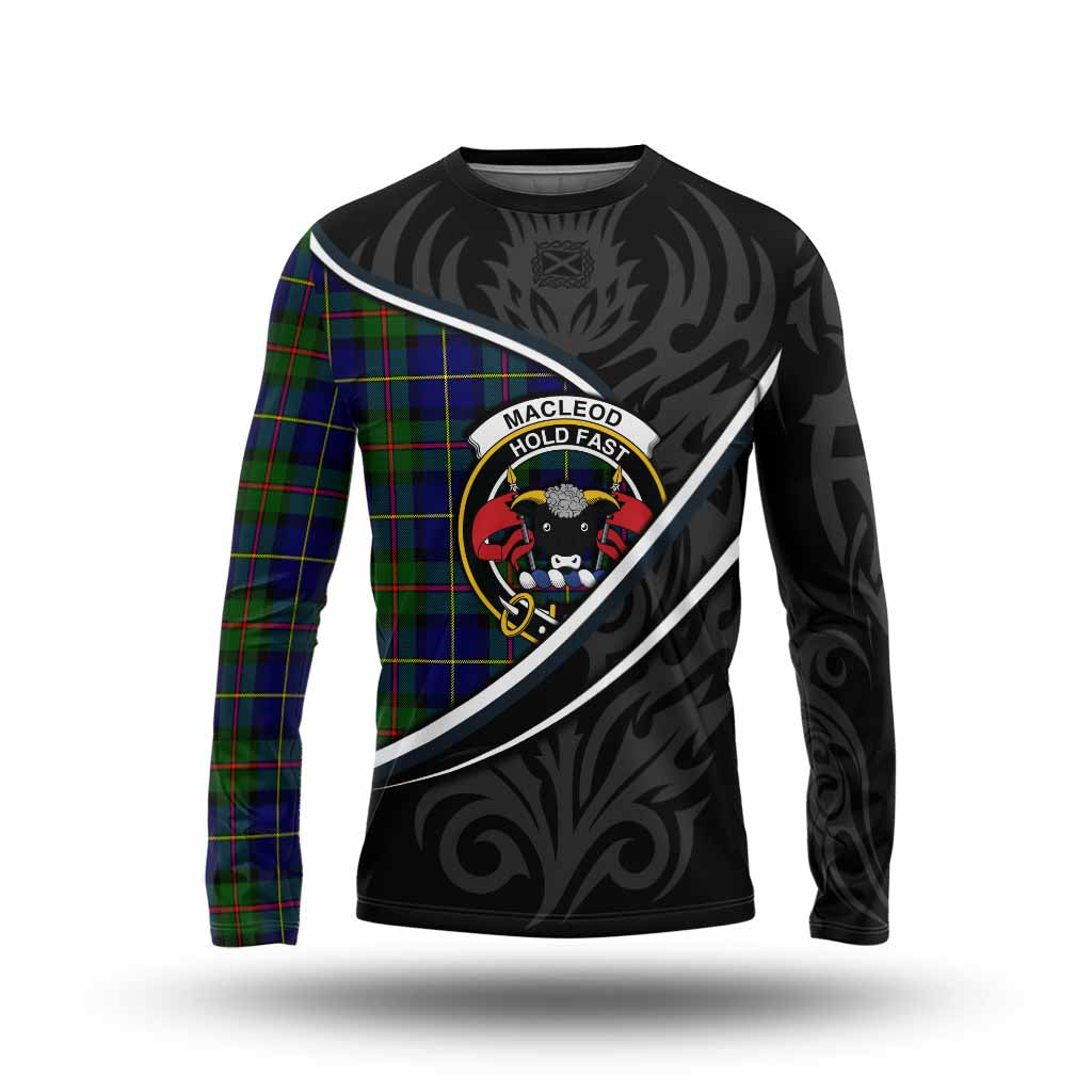 MacLeod (McLeod) Tartan Family Crest Long Sleeve T-Shirt Celtic Scottish Thistle Floral - Tartan Vibes Clothing