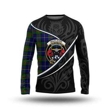 MacLeod (McLeod) Tartan Family Crest Long Sleeve T-Shirt Celtic Scottish Thistle Floral - Tartan Vibes Clothing