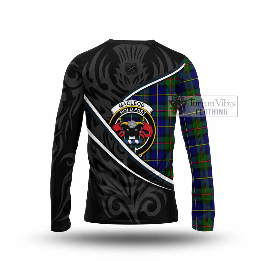 MacLeod (McLeod) Tartan Family Crest Long Sleeve T-Shirt Celtic Scottish Thistle Floral - Tartan Vibes Clothing