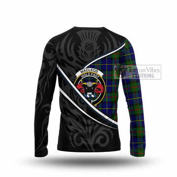 MacLeod (McLeod) Tartan Family Crest Long Sleeve T-Shirt Celtic Scottish Thistle Floral - Tartan Vibes Clothing