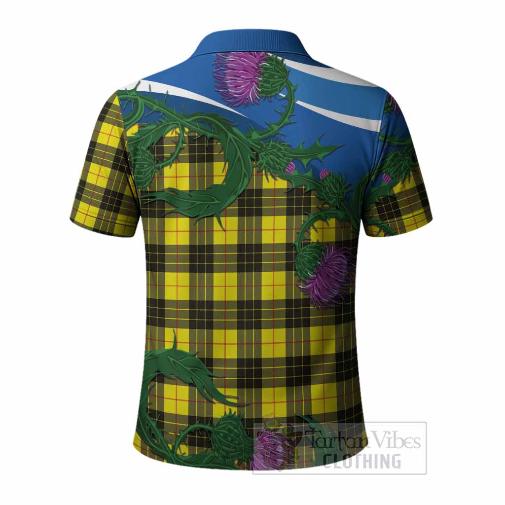 MacLeod (McLeod) Tartan Family Crest Polo Shirt Thistle in Minimalism
