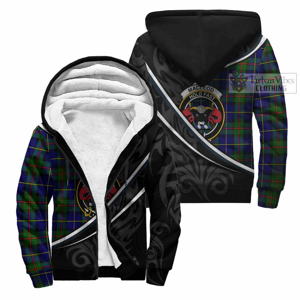 MacLeod (McLeod) Tartan Family Crest Sherpa Hoodie Celtic Scottish Thistle Floral - Tartan Vibes Clothing