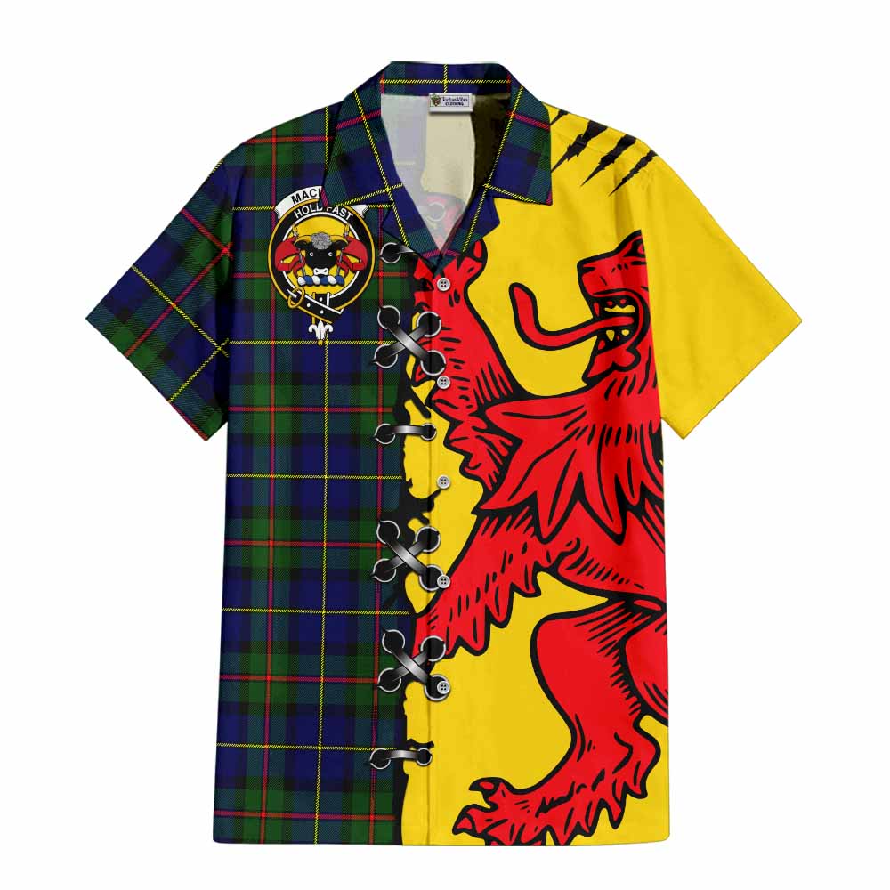 MacLeod (McLeod) Tartan Family Crest Short Sleeve Button Shirt Lion Rampant Honor - Tartan Vibes Clothing