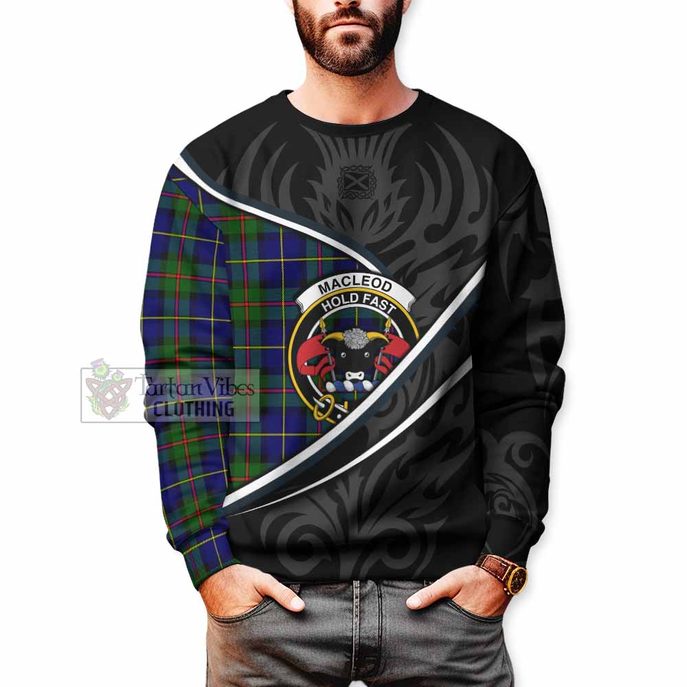 MacLeod (McLeod) Tartan Family Crest Sweatshirt Celtic Scottish Thistle Floral - Tartan Vibes Clothing