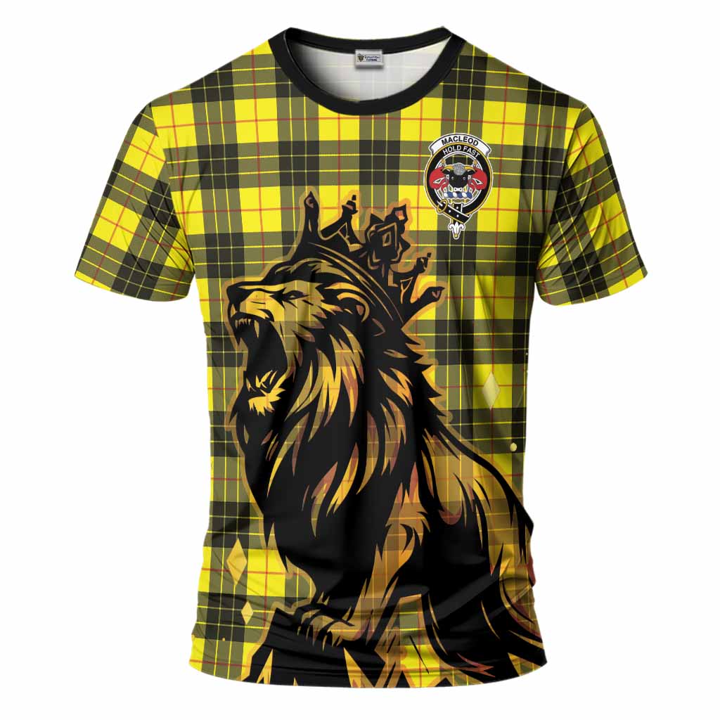 MacLeod (McLeod) Tartan Family Crest T-Shirt Crowned Lion Roaring
