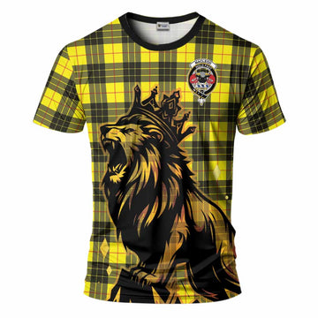 MacLeod (McLeod) Tartan Family Crest T-Shirt Crowned Lion Roaring