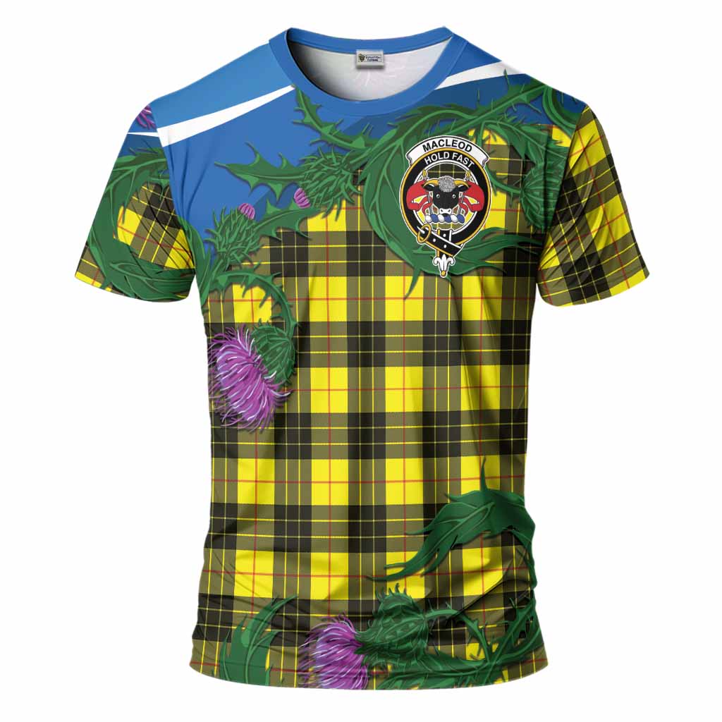 MacLeod (McLeod) Tartan Family Crest T-Shirt Thistle in Minimalism
