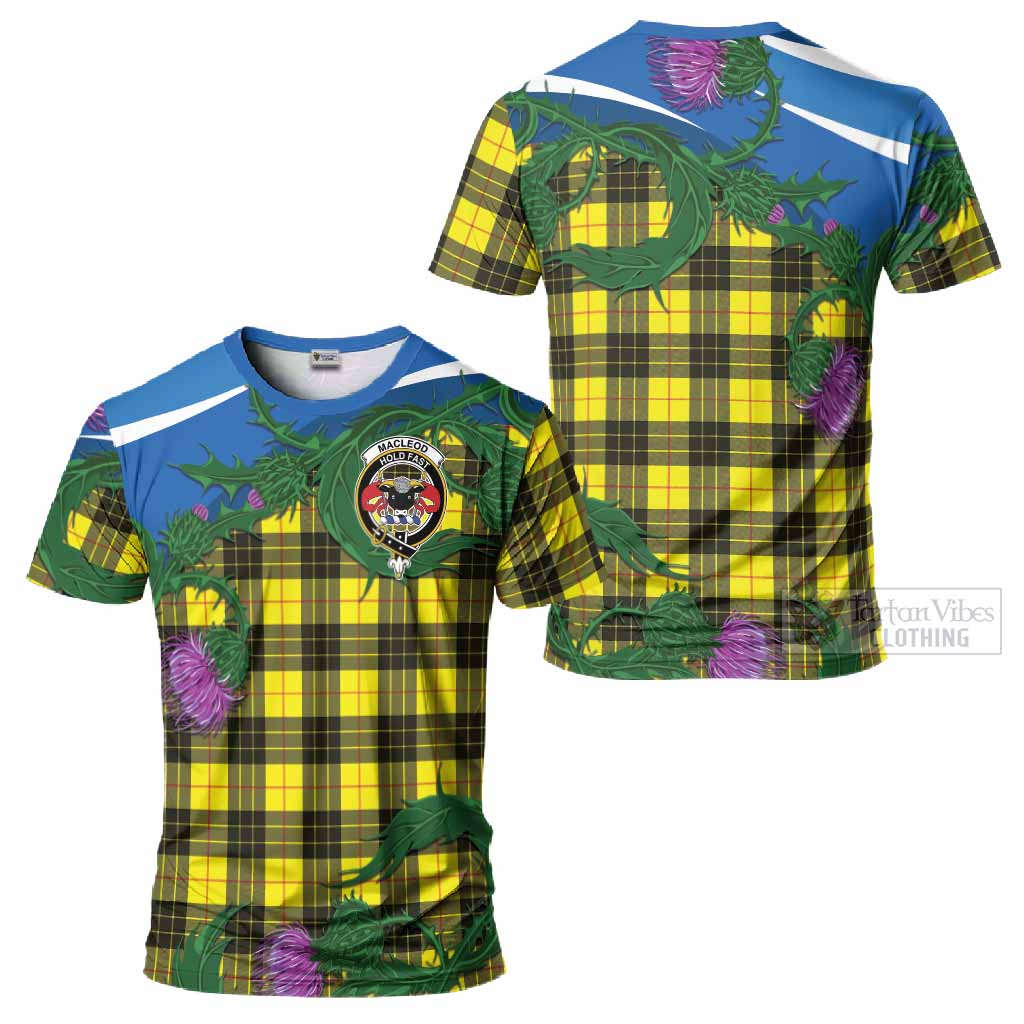 MacLeod (McLeod) Tartan Family Crest T-Shirt Thistle in Minimalism