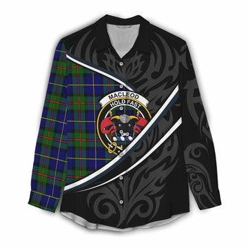 MacLeod (McLeod) Tartan Family Crest Women Casual Shirt Celtic Scottish Thistle Floral - Tartan Vibes Clothing