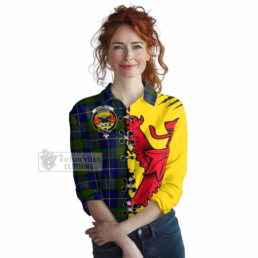 MacLeod (McLeod) Tartan Family Crest Women Casual Shirt Lion Rampant Honor - Tartan Vibes Clothing