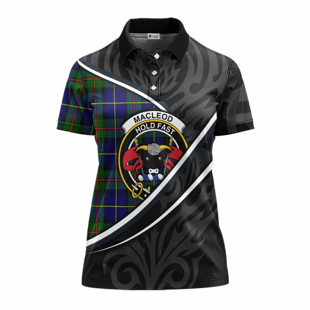 MacLeod (McLeod) Tartan Family Crest Women's Polo Shirt Celtic Scottish Thistle Floral - Tartan Vibes Clothing