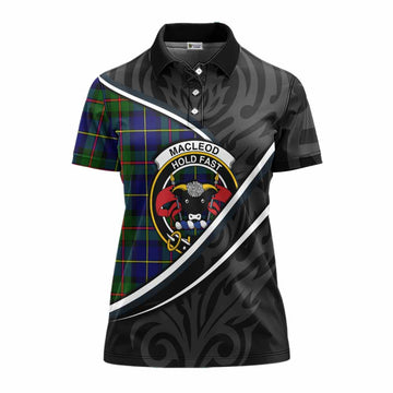 MacLeod (McLeod) Tartan Family Crest Women's Polo Shirt Celtic Scottish Thistle Floral