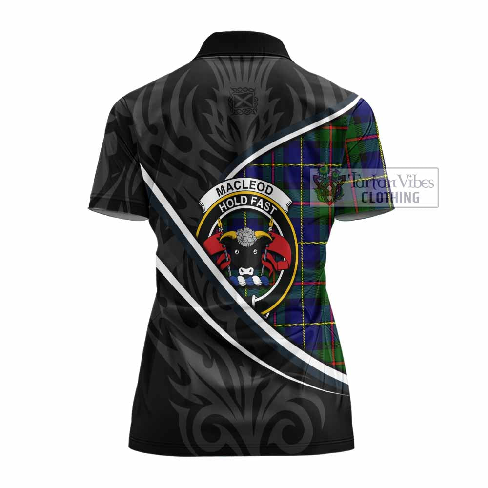 MacLeod (McLeod) Tartan Family Crest Women's Polo Shirt Celtic Scottish Thistle Floral - Tartan Vibes Clothing