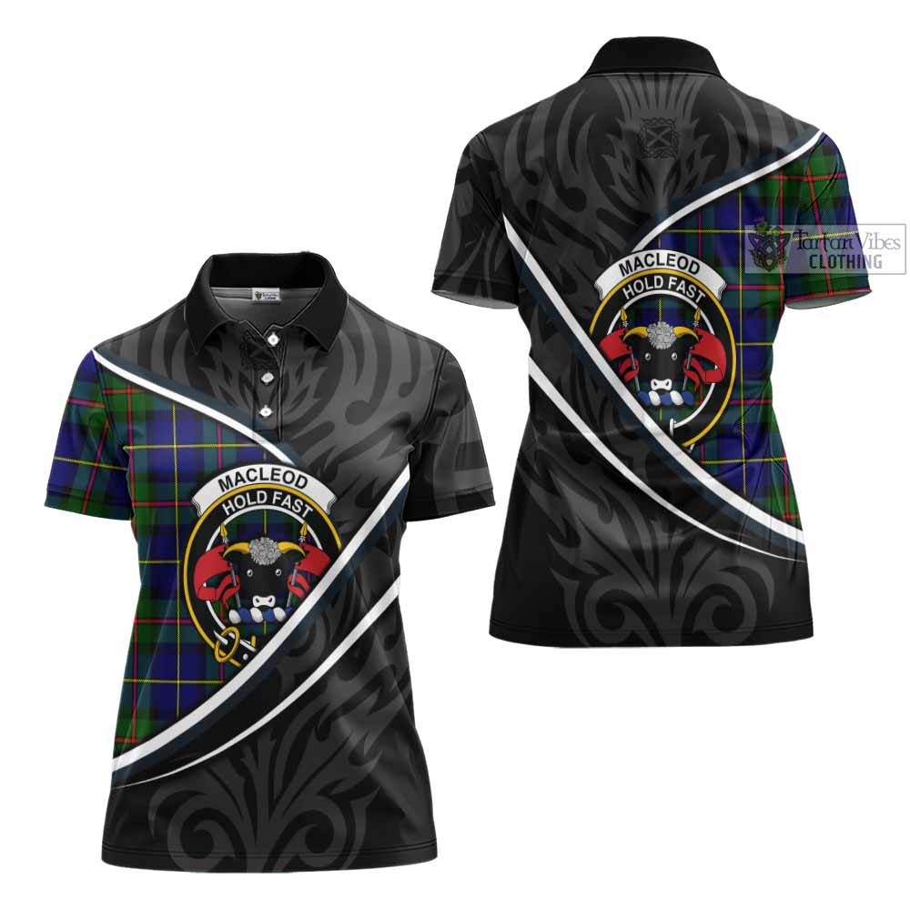 MacLeod (McLeod) Tartan Family Crest Women's Polo Shirt Celtic Scottish Thistle Floral - Tartan Vibes Clothing