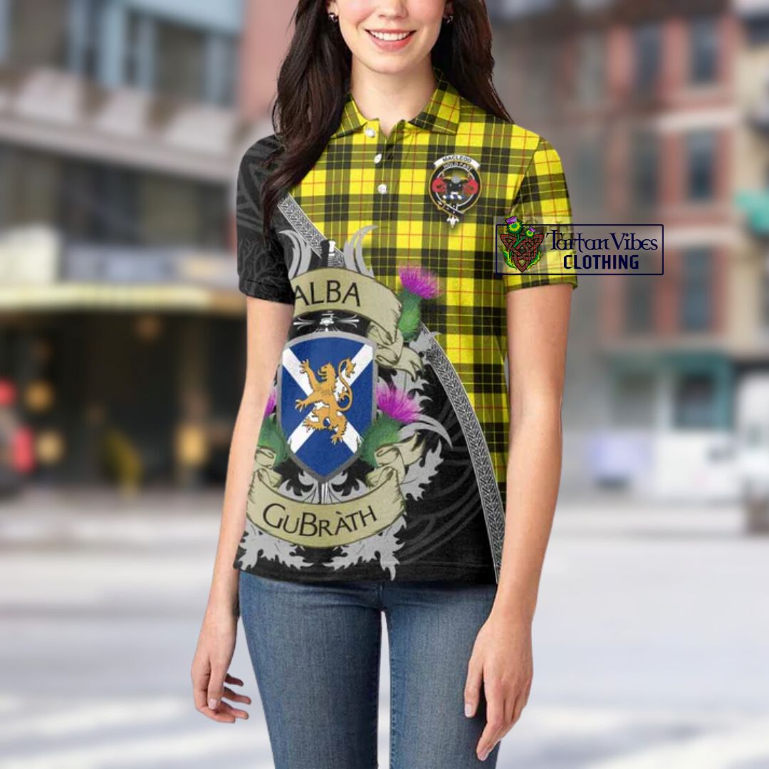 MacLeod (McLeod) Tartan Family Crest Women's Polo Shirt Lion Rampant Royal Thistle Shield Celtic Inspired