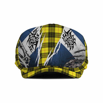 MacLeod (McLeod) Tartan Flat Cap, Jeff Cap Scotland Flag Ripped Tribal Design