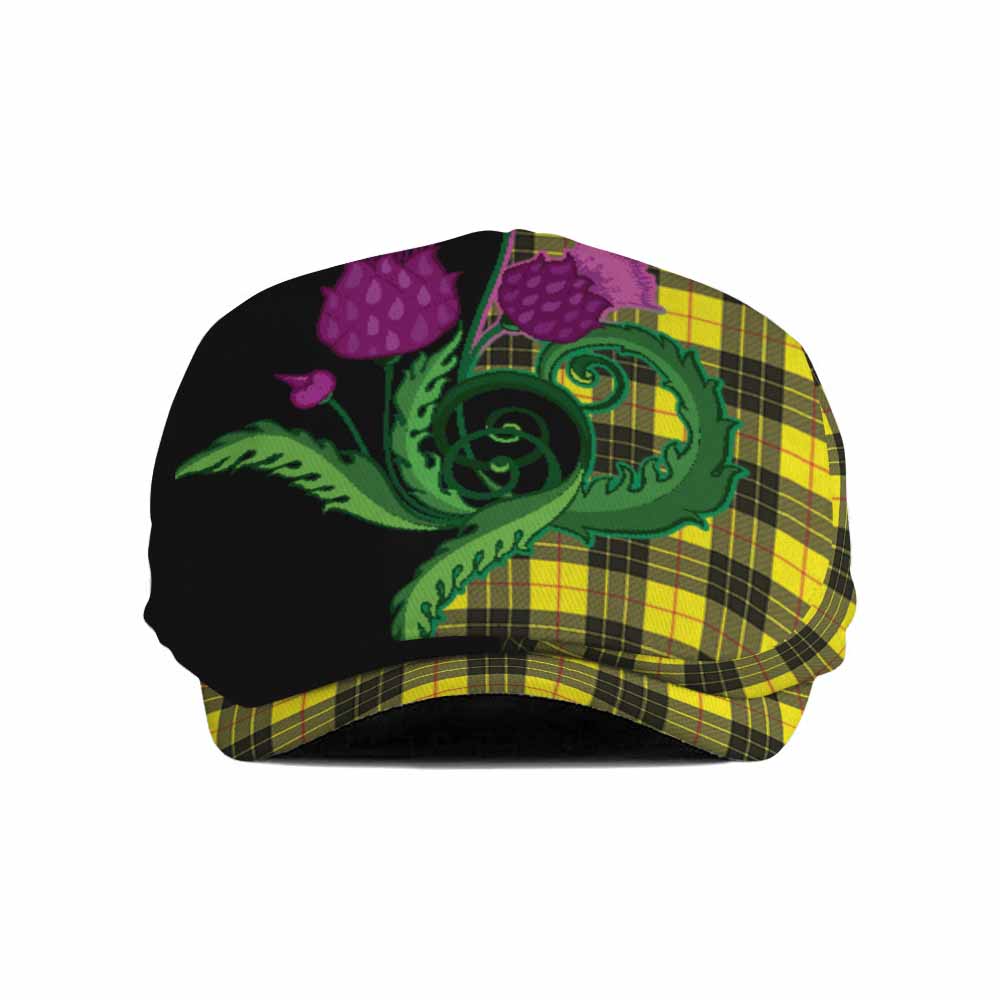 MacLeod (McLeod) Tartan Flat Cap, Jeff Cap Traditional Scottish Thistle