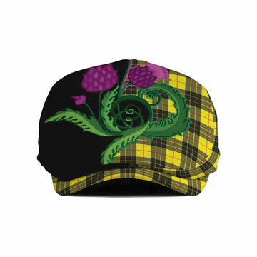 MacLeod (McLeod) Tartan Flat Cap, Jeff Cap Traditional Scottish Thistle