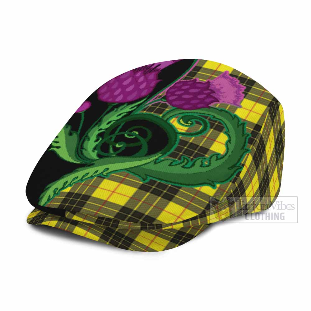 MacLeod (McLeod) Tartan Flat Cap, Jeff Cap Traditional Scottish Thistle