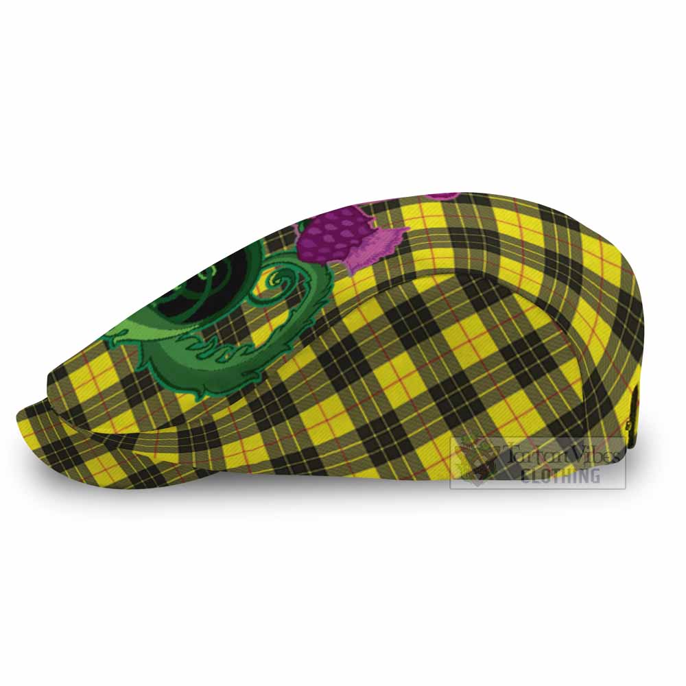 MacLeod (McLeod) Tartan Flat Cap, Jeff Cap Traditional Scottish Thistle