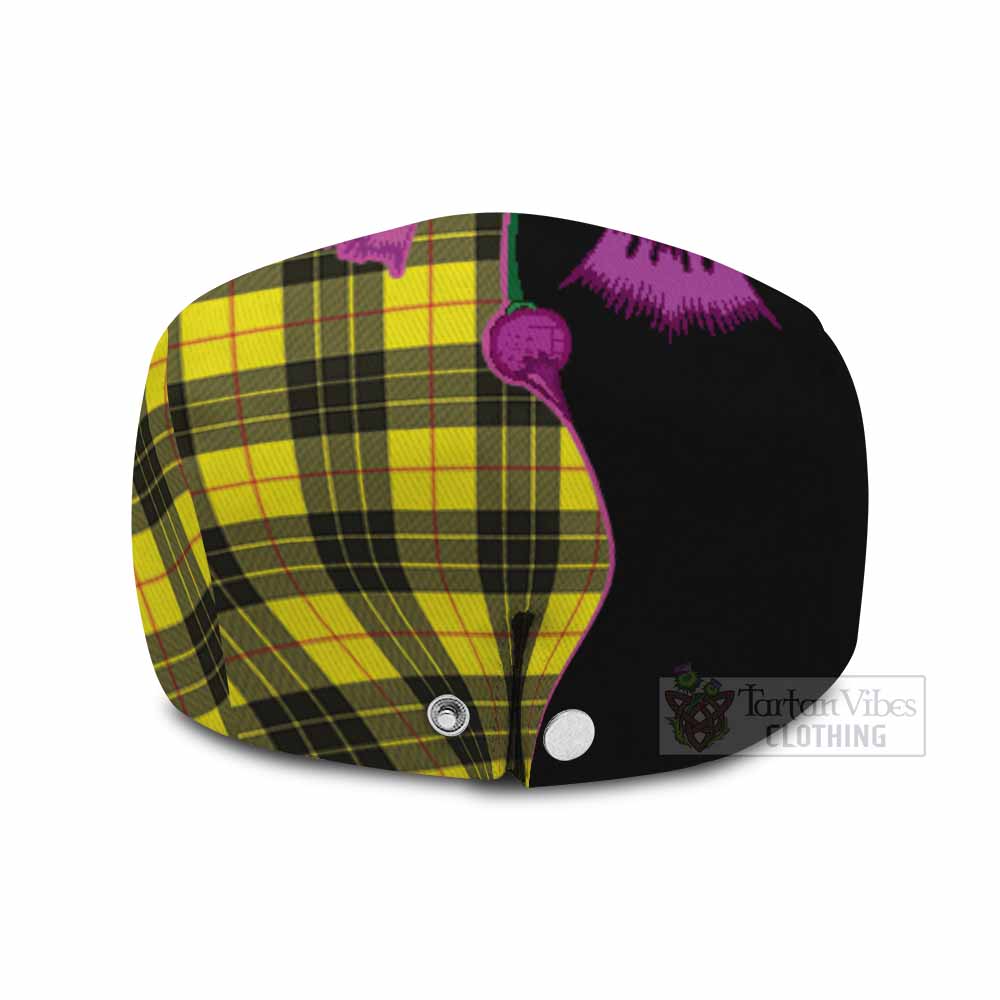 MacLeod (McLeod) Tartan Flat Cap, Jeff Cap Traditional Scottish Thistle