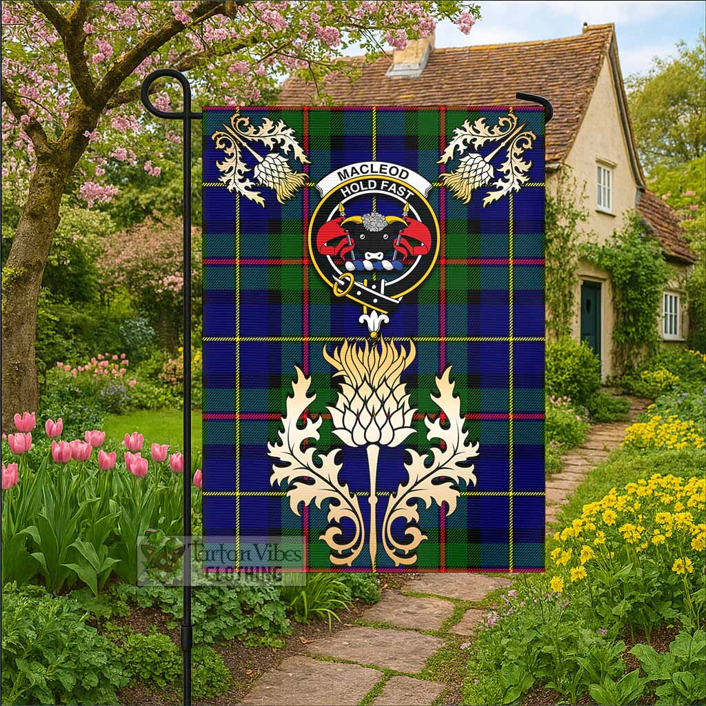MacLeod (McLeod) Tartan Garden Flag with Golden Regal Scottish Thistle Emblem - Tartan Vibes Clothing