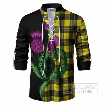 MacLeod (McLeod) Tartan Ghillie Shirt Traditional Scottish Thistle