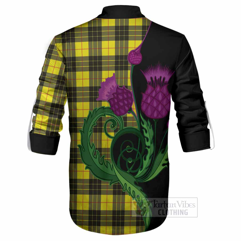 MacLeod (McLeod) Tartan Ghillie Shirt Traditional Scottish Thistle