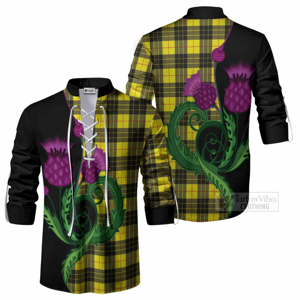 MacLeod (McLeod) Tartan Ghillie Shirt Traditional Scottish Thistle