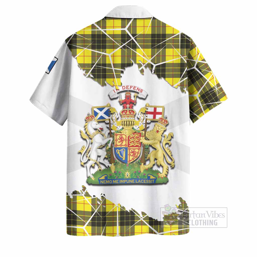 MacLeod (McLeod) Tartan Hawaiian Shirt with Family Crest and Lion Rampant Grunge Style
