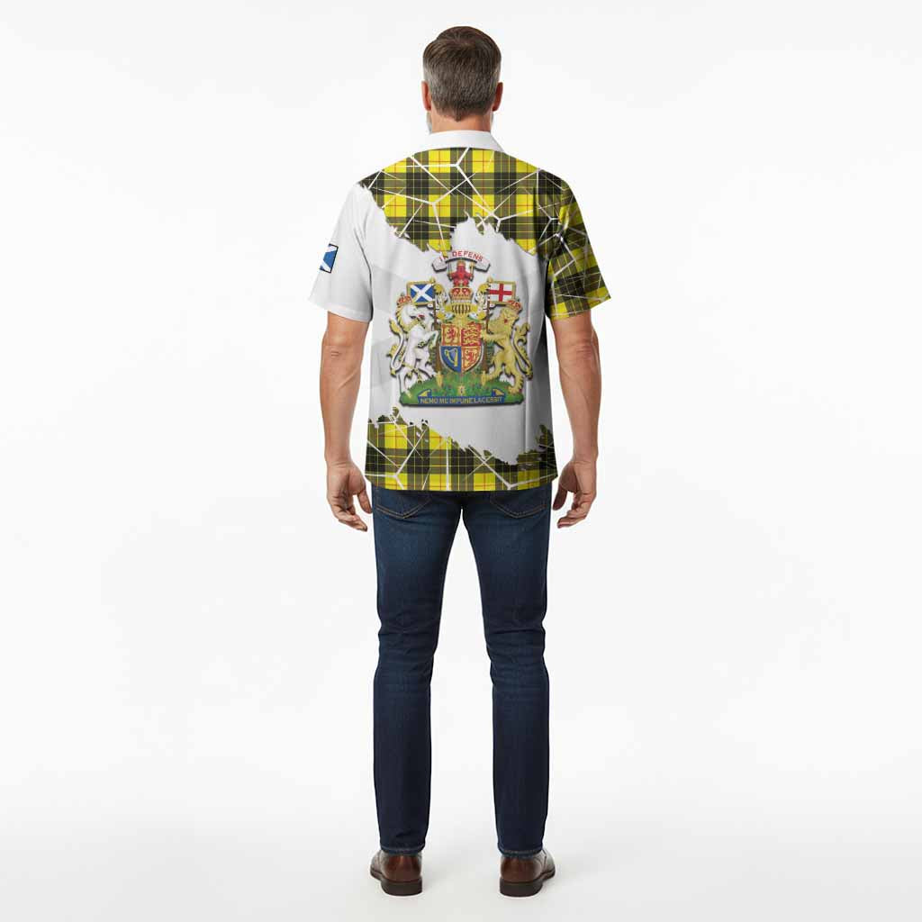 MacLeod (McLeod) Tartan Hawaiian Shirt with Family Crest and Lion Rampant Grunge Style